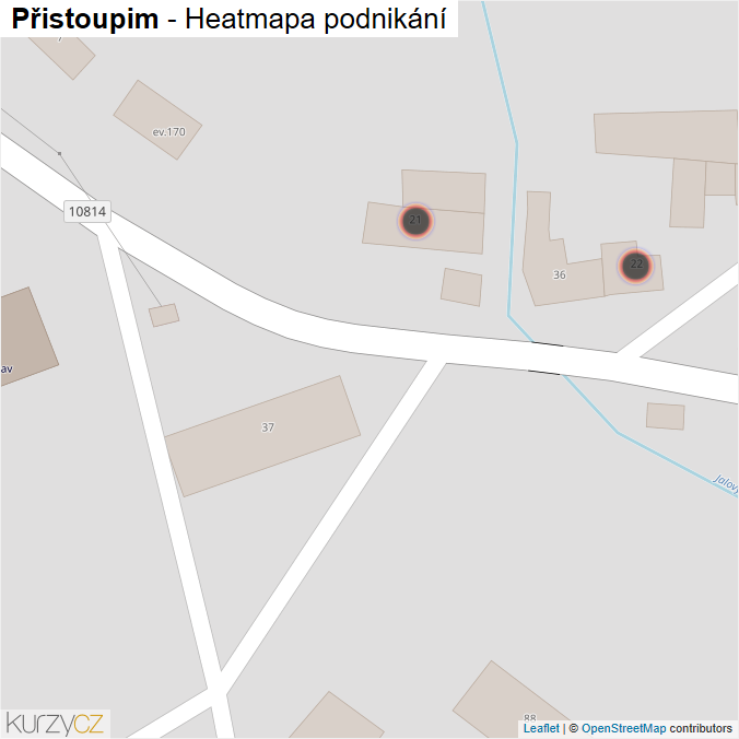 Mapa Přistoupim - Firmy v obci.