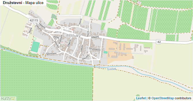 Družstevní - mapa ulice