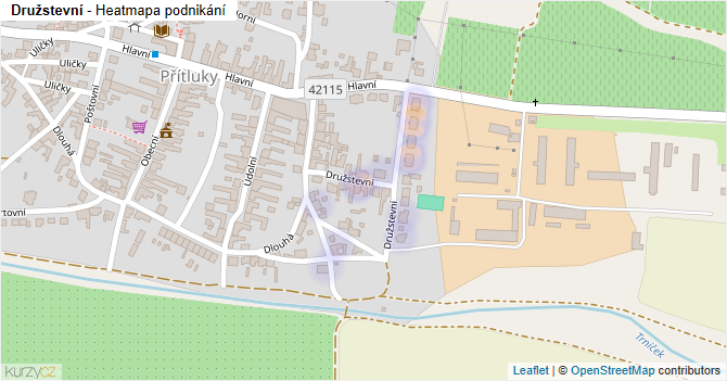 Družstevní - mapa podnikání