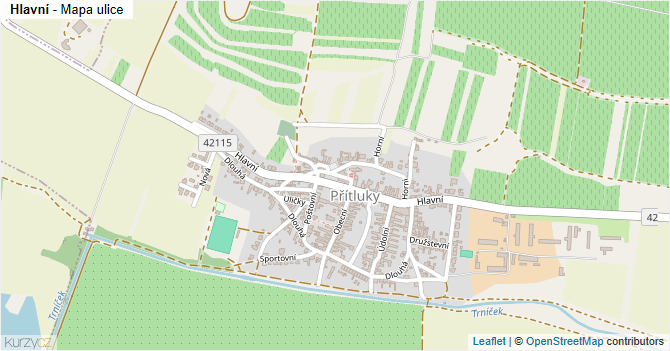 Hlavní - mapa ulice