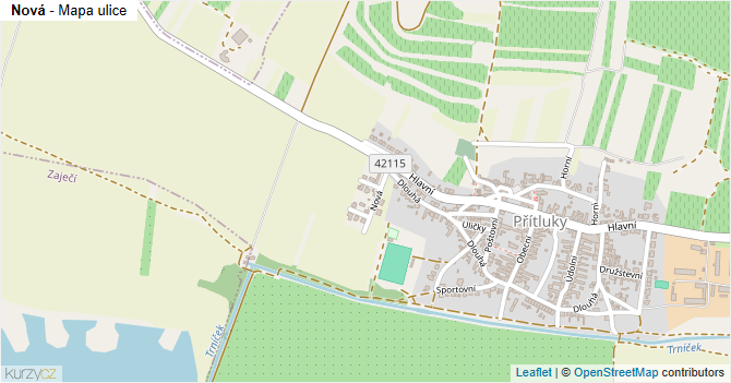 Nová - mapa ulice