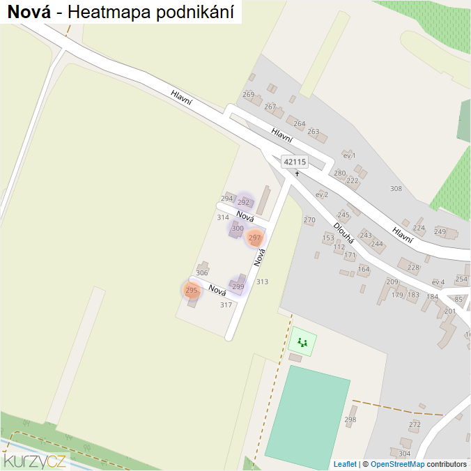 Mapa Nová - Firmy v ulici.