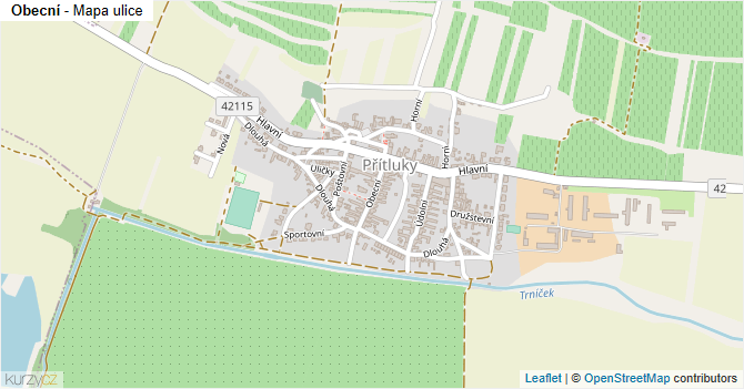 Obecní - mapa ulice