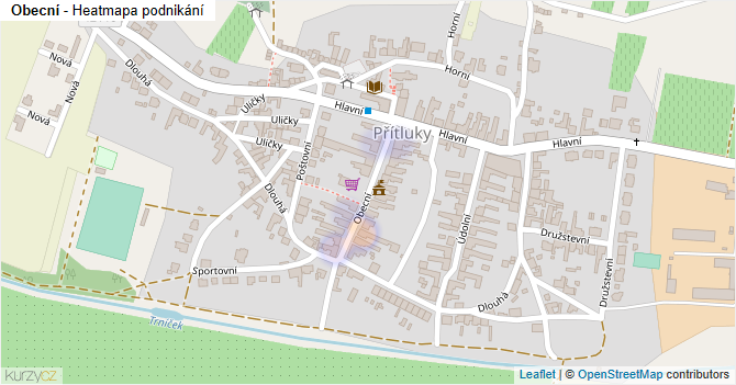 Obecní - mapa podnikání