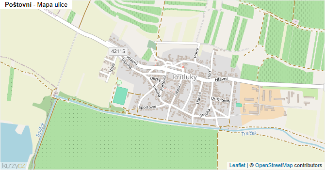 Poštovní - mapa ulice