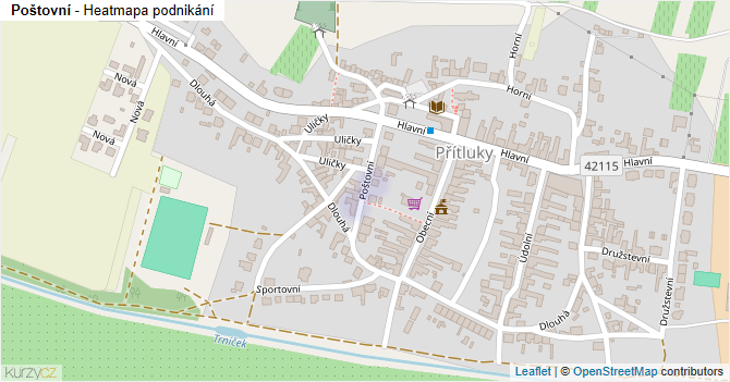 Poštovní - mapa podnikání