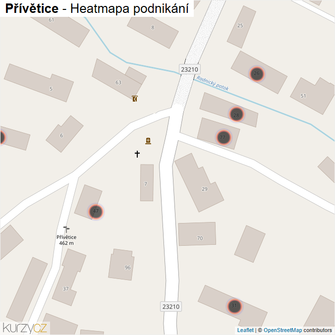 Mapa Přívětice - Firmy v obci.
