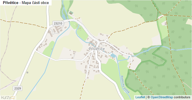 Přívětice - mapa části obce