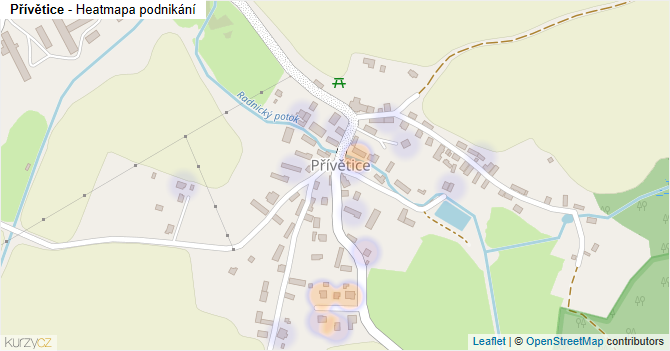 Přívětice - mapa podnikání