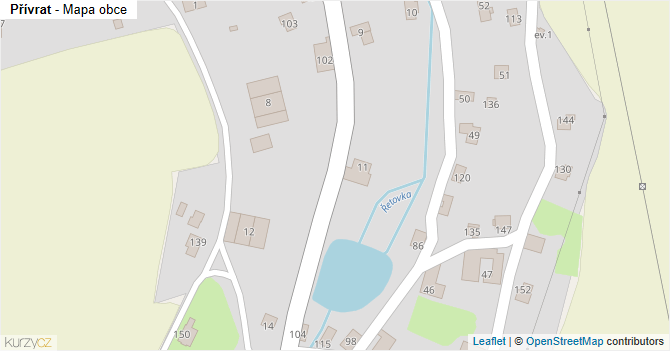 Přívrat - mapa obce