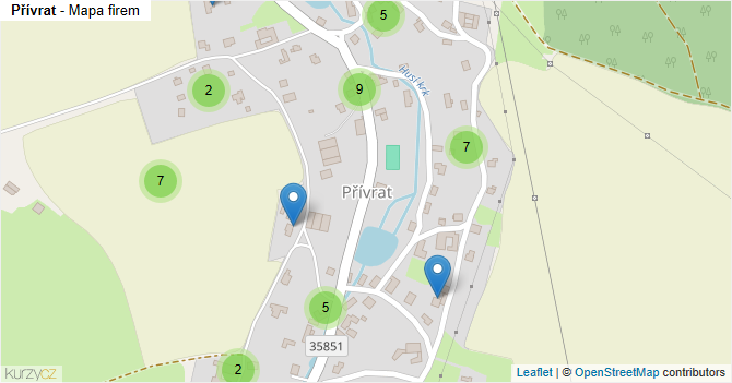 Přívrat - mapa firem
