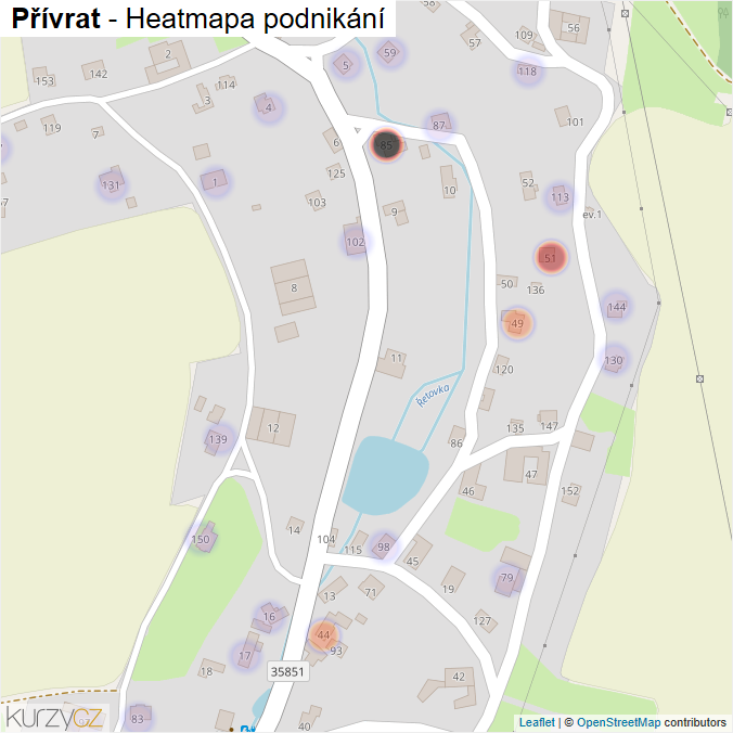 Mapa Přívrat - Firmy v části obce.
