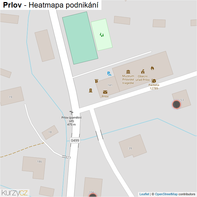 Mapa Prlov - Firmy v obci.