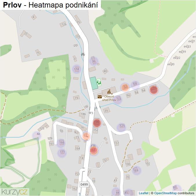 Mapa Prlov - Firmy v části obce.