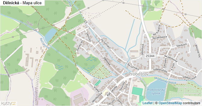 Dělnická - mapa ulice