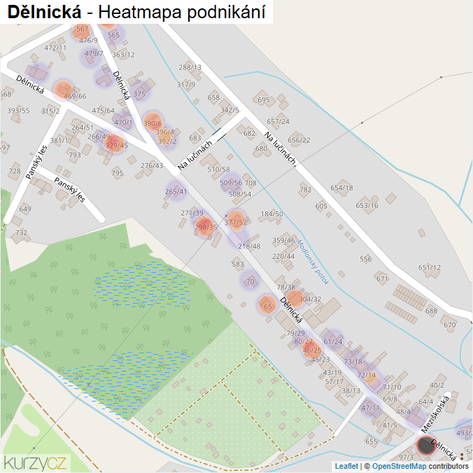 Mapa Dělnická - Firmy v ulici.