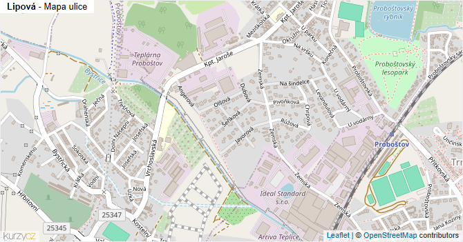 Lipová - mapa ulice