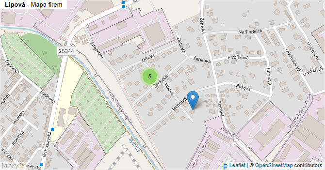 Lipová - mapa firem