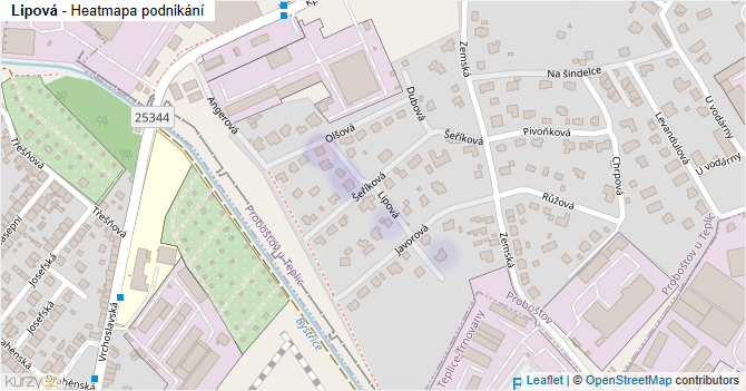 Lipová - mapa podnikání