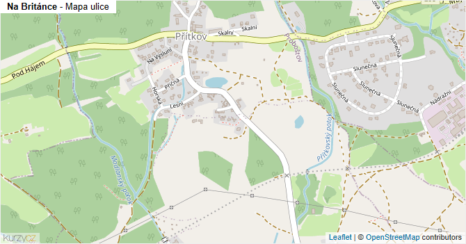 Na Británce - mapa ulice