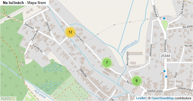Na lučinách - mapa firem