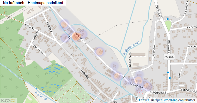 Na lučinách - mapa podnikání