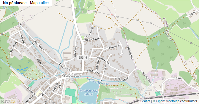 Na pěnkavce - mapa ulice