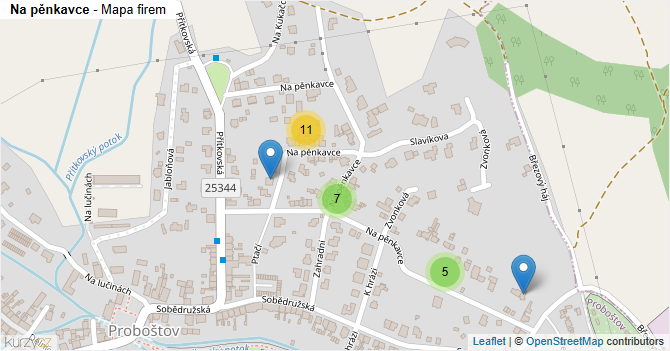 Na pěnkavce - mapa firem