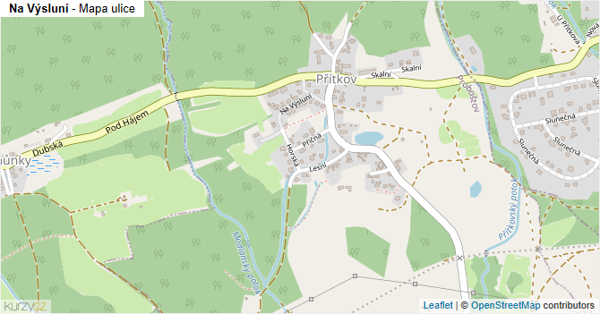 Na Výsluní - mapa ulice