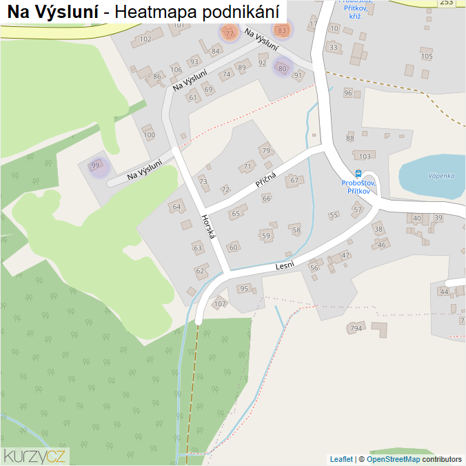 Mapa Na Výsluní - Firmy v ulici.