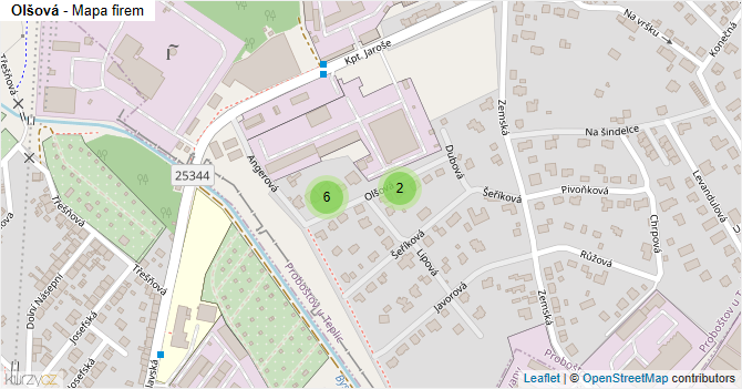 Olšová - mapa firem