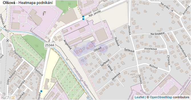 Olšová - mapa podnikání