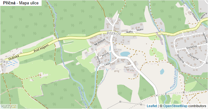 Příčná - mapa ulice