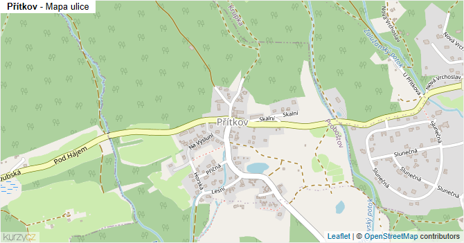 Přítkov - mapa ulice