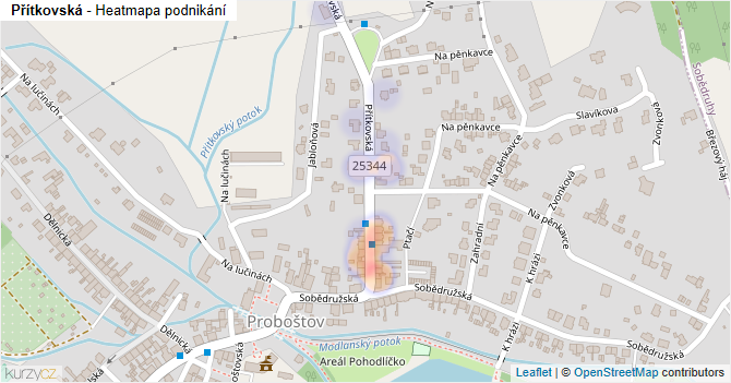 Přítkovská - mapa podnikání