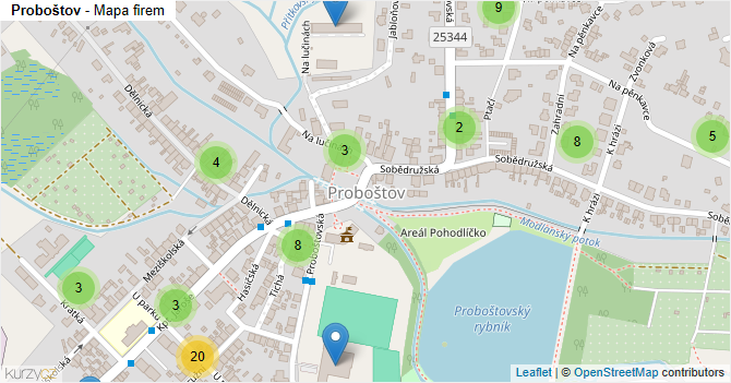 Proboštov - mapa firem