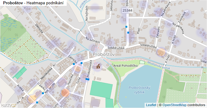 Proboštov - mapa podnikání