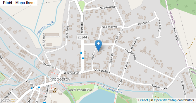 Ptačí - mapa firem