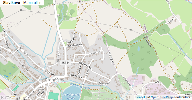 Slavíkova - mapa ulice