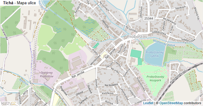 Tichá - mapa ulice