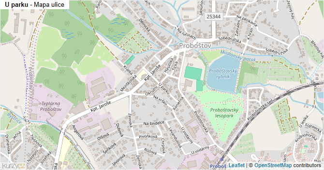 U parku - mapa ulice