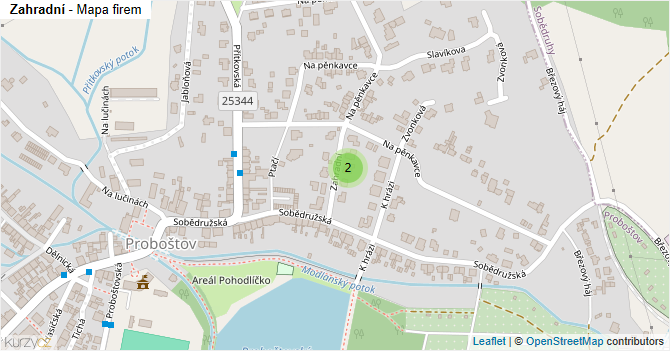 Zahradní - mapa firem