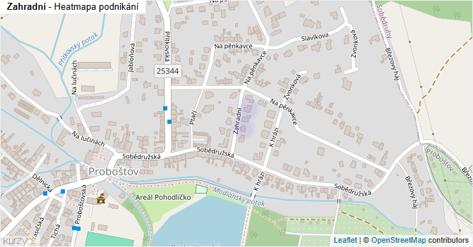 Zahradní - mapa podnikání