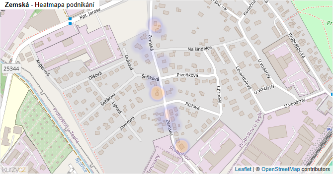 Zemská - mapa podnikání