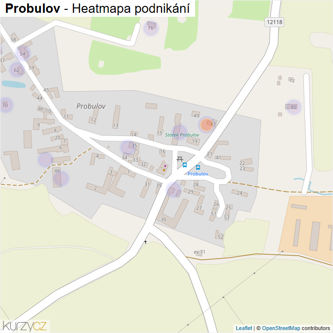 Mapa Probulov - Firmy v části obce.