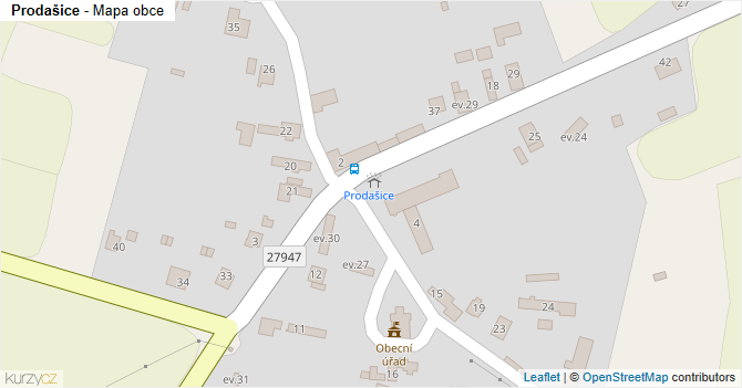 Prodašice - mapa obce