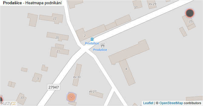 Prodašice - mapa podnikání