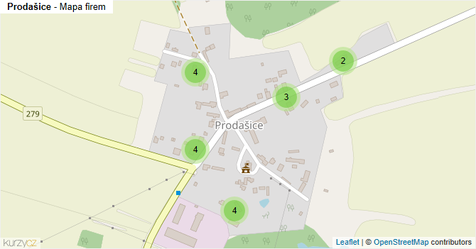 Prodašice - mapa firem