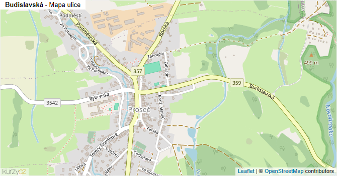 Budislavská - mapa ulice