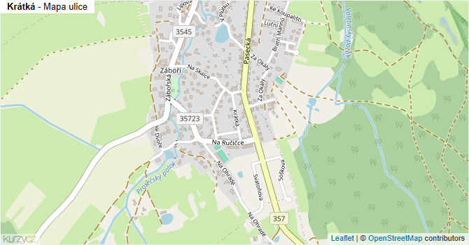 Krátká - mapa ulice